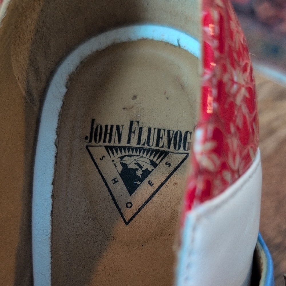 John Fluevog "Effortless Felicity" vintage inspired Mary Jane heels in FloralRed - Picture 2 of 9